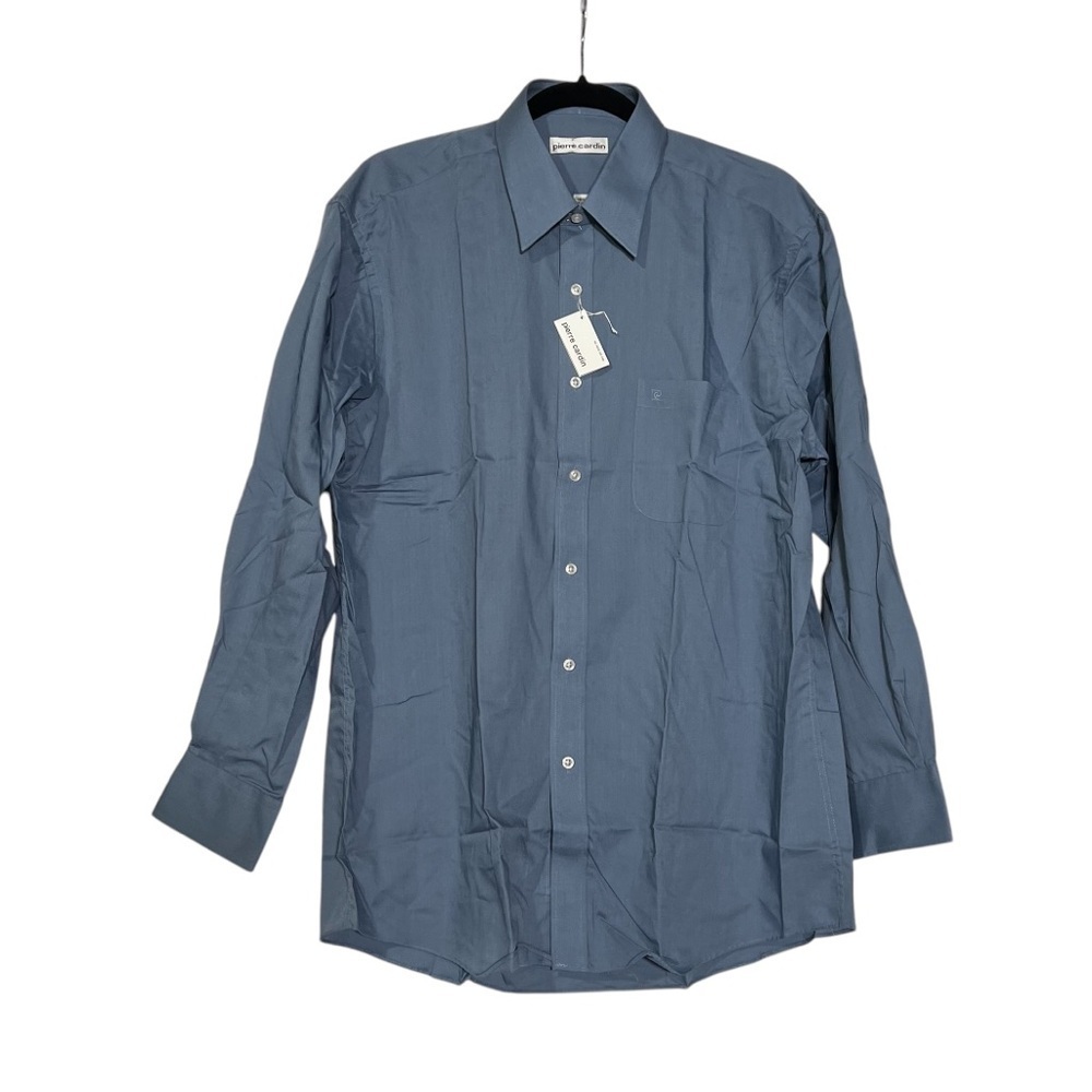 Pierre Cardin Men’s Button Up Shirt Blue Size 16-1/2 32/33 Office Career NWT